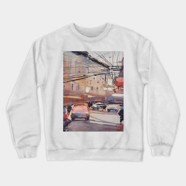 Acuarela urbana Crewneck Sweatshirt by Cristobalartes